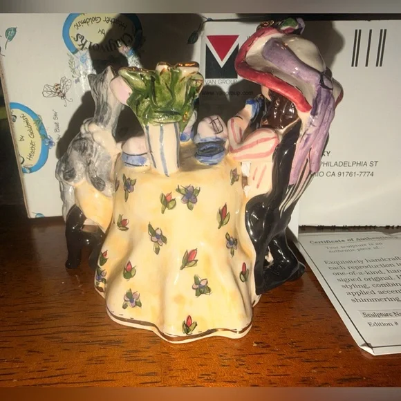 Clayworks by Heather Goldminc Presented By Blue Sky Whimsical Tea Party Figurine - Picture 7 of 15